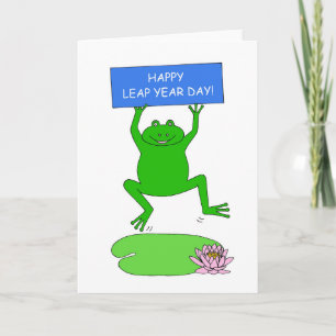 Happy Leap Year Day Cartoon Frog Kaart