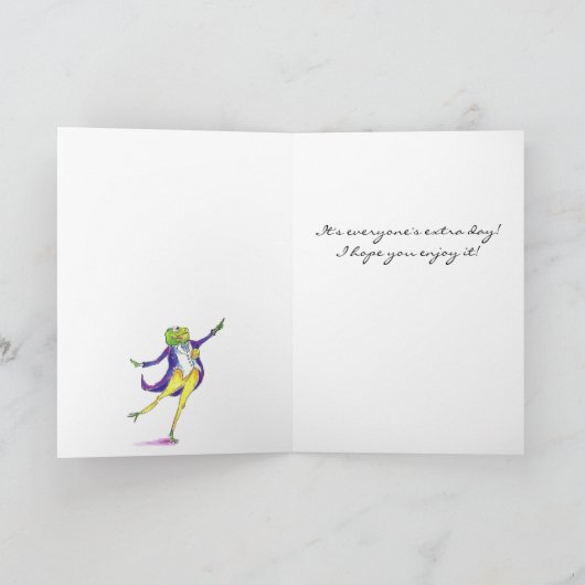 Happy Leap Year Day Kaart Frog (Binnen)