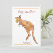 Happy Leap Year Kangaroo | Bedankkaart (Staand voorkant)