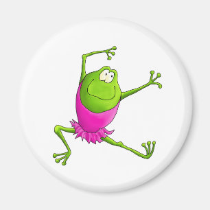Happy Leaping Ballet Frog Magneet