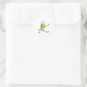 Happy Leaping Ballet Frog Ronde Sticker (Tas)