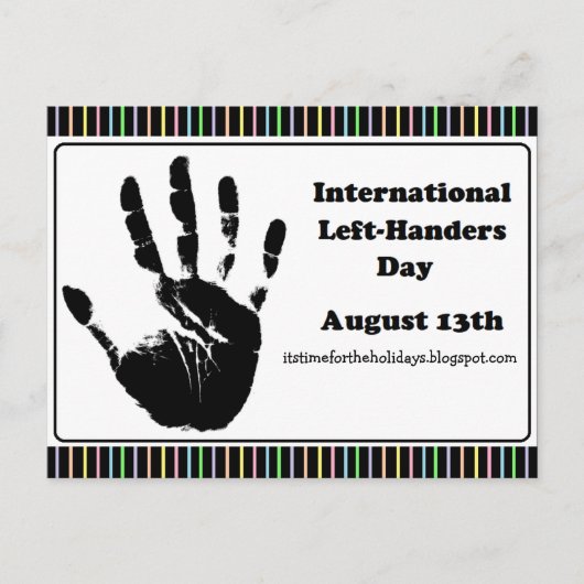 Happy Left-Handers Day, 13 augustus Briefkaart (Voorkant)