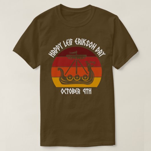 Happy Leif Erikson Day Vikings Sunset 2 T-shirt (Design voorkant)