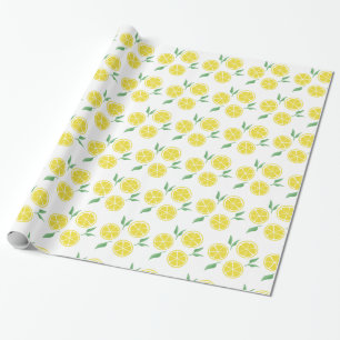Happy Lemon print wrapping paper Cadeaupapier
