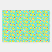 Happy Lemons Santa Hats Pattern Kerstmis Inpakpapier Vel (Voorkant)