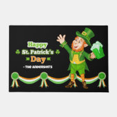 Happy Leprechaun St Patrick's Personalized Doormat Deurmat (Voorkant)