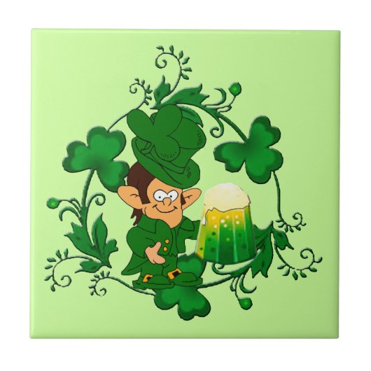 Happy Leprechaun Tile Tegeltje (Voorkant)