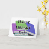 Happy Library Day Kaart (Gele Bloem)