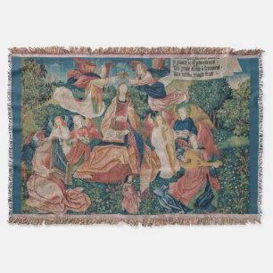 Happy Life in Paradise Garden Medieval Tapestry Deken