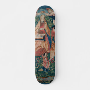 Happy Life in Paradise Garden Medieval Tapestry Skateboard