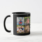 Happy Life Photo Collage Black Custom Coffee Mug (Gauche)