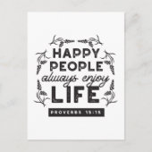 Happy Life with Faith – Proverbs 15:15 Art Briefkaart (Voorkant)