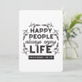 Happy Life with Faith – Proverbs 15:15 Art Kaart (Staand voorkant)