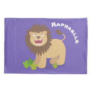 Happy lion Roaring cartoon illustratie Kussensloop