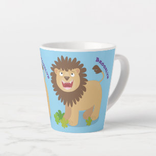 Happy lion Roaring cartoon illustratie Latte Mok
