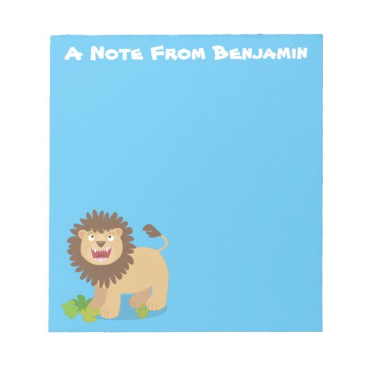 Happy lion Roaring cartoon illustratie Notitieblok (Voorkant)