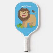 Happy lion Roaring cartoon illustratie Pickleball Paddle (Achterkant)