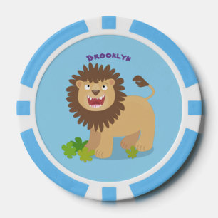 Happy lion Roaring cartoon illustratie Poker Chips