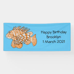 Happy lionfish cartoon illustratie spandoek