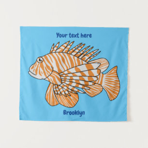 Happy lionfish cartoon illustratie wandkleed