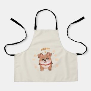 Happy Little Corgi in hand-tekende stijl Schort