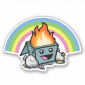 "Happy Little Dumpster Fire" Sticker (Voorkant)