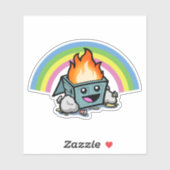 "Happy Little Dumpster Fire" Sticker (Vel)