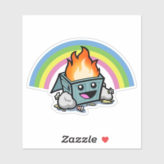 "Happy Little Dumpster Fire" Sticker (Vel)
