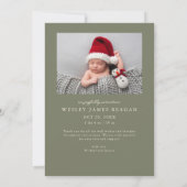 Happy Little Holiday Sage Green Multi Foto Geboort Aankondiging (Achterkant)