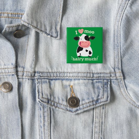 Happy Little Holstein Loves You Vierkante Button 5,1 Cm (In situ)