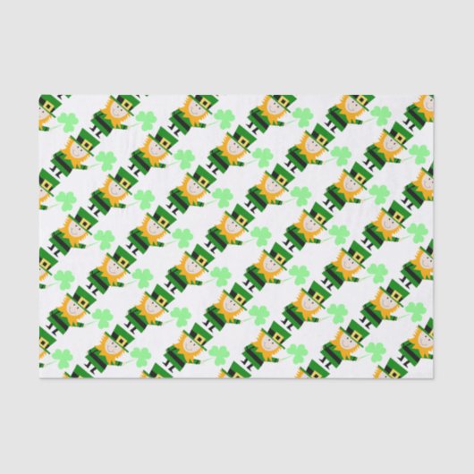 Happy Little Leprechaun 10" x 15" Weefselpapier Tissuepapier (Voorkant)