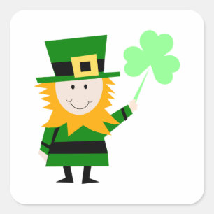 Happy Little Leprechaun Vierkante Sticker