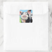 Happy Little Pig Painting Vierkante Sticker (Tas)