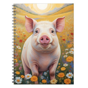 Happy Little Pig Sunny Daisy Field Notitieboek