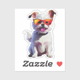happy little pup sticker
