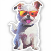happy little pup sticker (Voorkant)