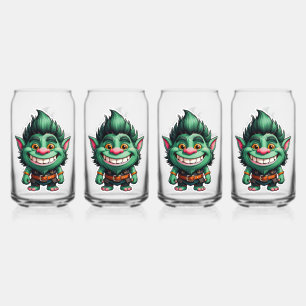 Happy Little Troll Chibi illustratie Blikvorm Glas
