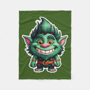 Happy Little Troll Chibi illustratie Fleece Deken