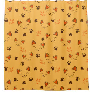 Happy Little Vampire Kat Pattern Douchegordijn