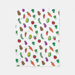 Happy Little Veggie Friends Fleece Deken