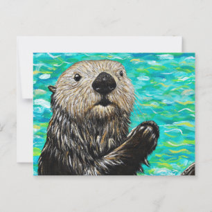 Happy Little Zee Otter Painting Briefkaart