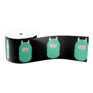 Happy Llama Emojis Grosgrain Lint