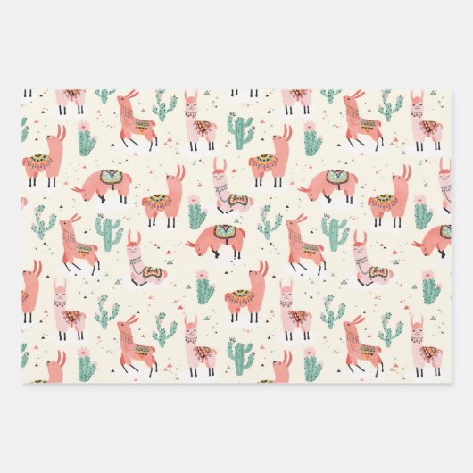 Happy Llama Inpakpapier Vel (Voorkant)