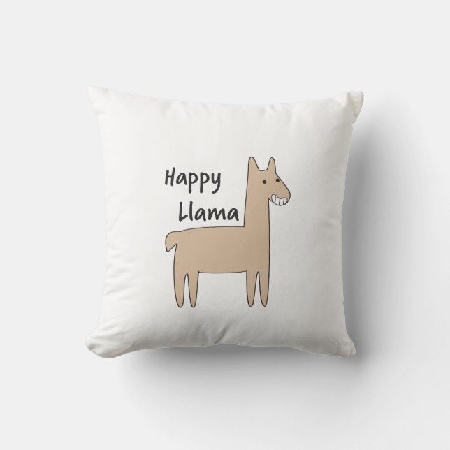 Happy Llama Kussen (Voorkant)