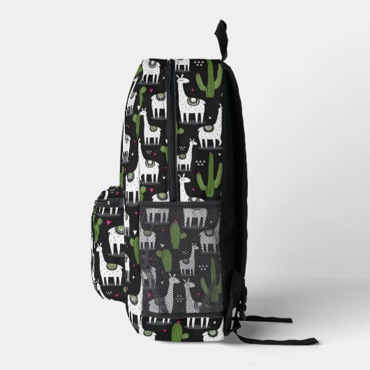 Happy Llama Pattern Bedrukte Rugzak (Rechts)