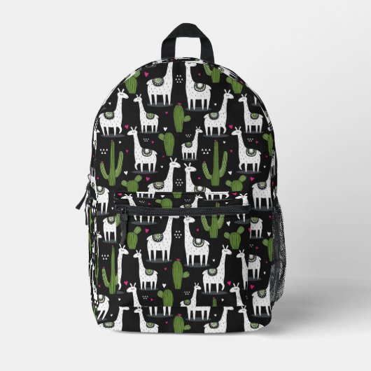 Happy Llama Pattern Bedrukte Rugzak (Voorkant)