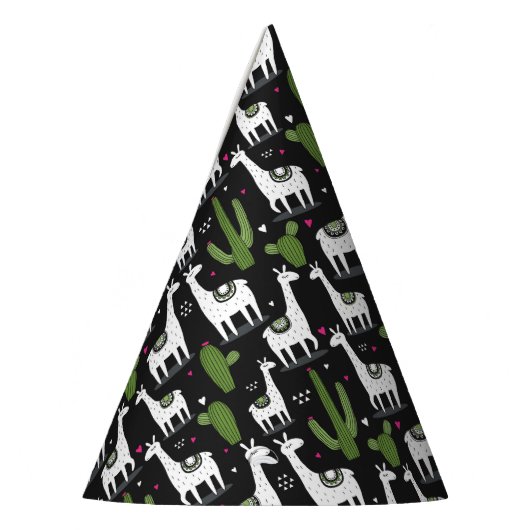 Happy Llama Pattern Feesthoedjes (Links)