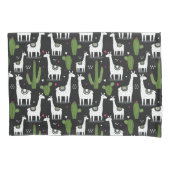 Happy Llama Pattern Kussensloop (Voorkant-Links)