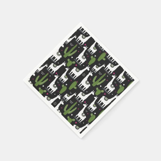 Happy Llama Pattern Servet (Hoek)