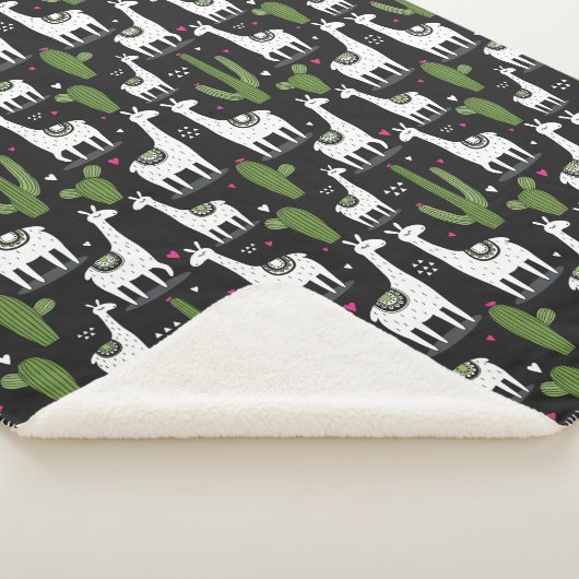 Happy Llama Pattern Sherpa Deken (3/4)